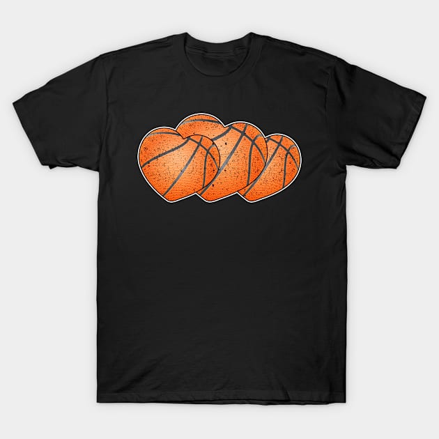 Basketball Heart Love Valentines Day Sport Player Coach Gift T-Shirt by Marcekdesign